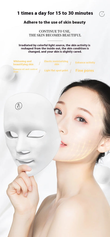 7-ljus LED-ansiktsmask - Hudföryngring och lyftande terapi