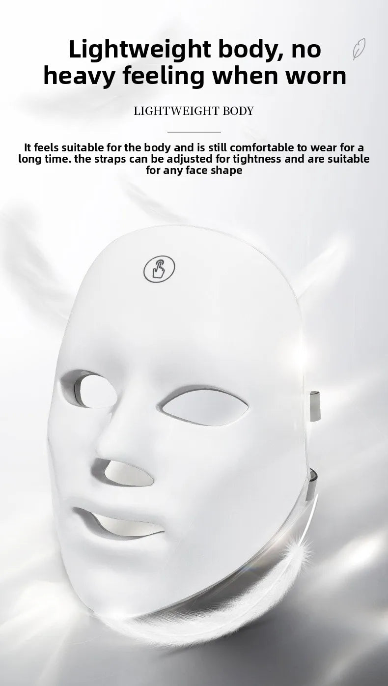 7-ljus LED-ansiktsmask - Hudföryngring och lyftande terapi