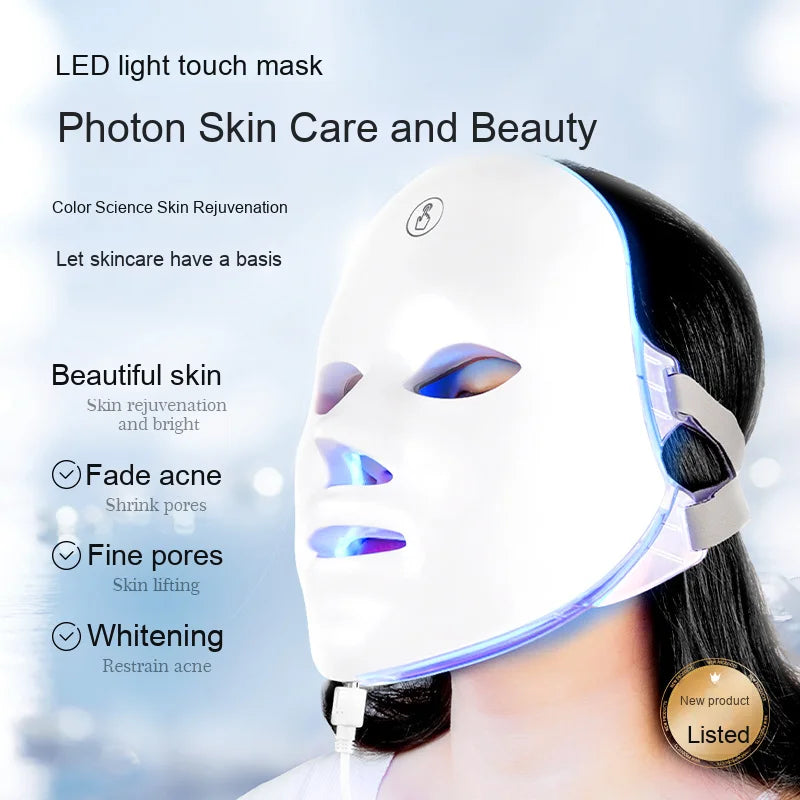 7-ljus LED-ansiktsmask - Hudföryngring och lyftande terapi