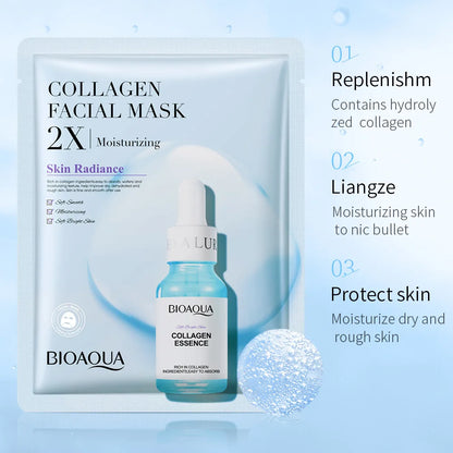 BIOAQUA Centella Collagen ansiktsmasker 20 st – återfuktande och uppfriskande sheet masks med hyaluronsyra