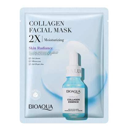 BIOAQUA Centella Collagen ansiktsmasker 20 st – återfuktande och uppfriskande sheet masks med hyaluronsyra