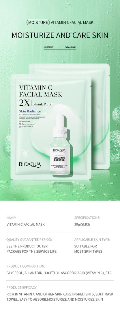 BIOAQUA Centella Collagen ansiktsmasker 20 st – återfuktande och uppfriskande sheet masks med hyaluronsyra