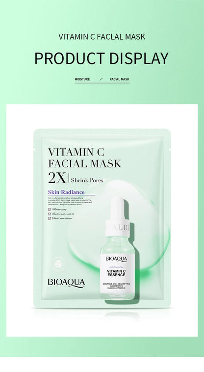BIOAQUA Centella Collagen ansiktsmasker 20 st – återfuktande och uppfriskande sheet masks med hyaluronsyra