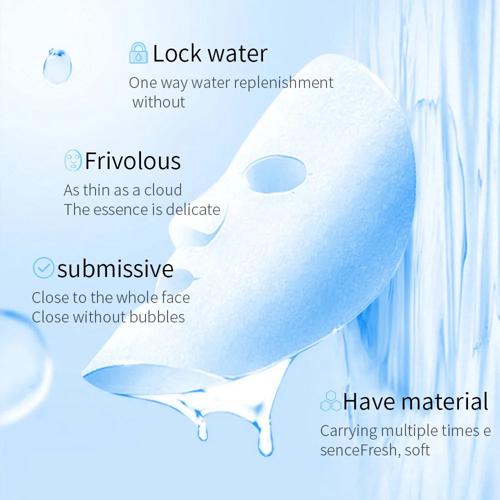 BIOAQUA Centella Collagen ansiktsmasker 20 st – återfuktande och uppfriskande sheet masks med hyaluronsyra