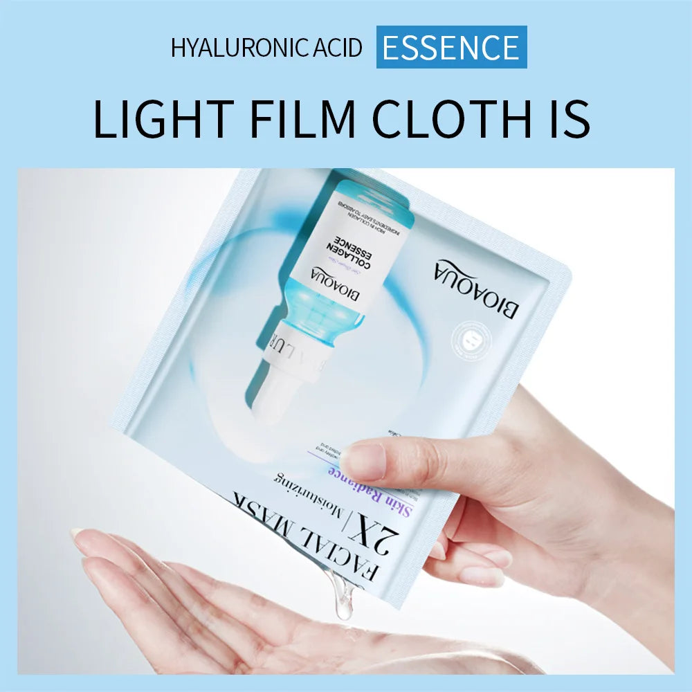 BIOAQUA Centella Collagen ansiktsmasker 20 st – återfuktande och uppfriskande sheet masks med hyaluronsyra