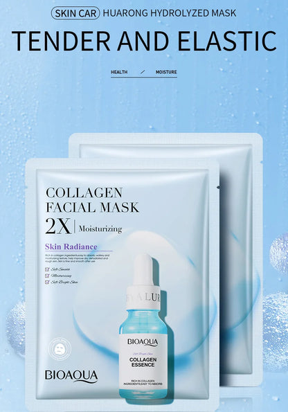 BIOAQUA Centella Collagen ansiktsmasker 20 st – återfuktande och uppfriskande sheet masks med hyaluronsyra